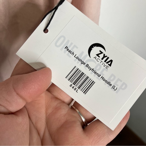 ZYIA active boyfriend hoodie loungewear peach womens size small medium large XL - Picture 5 of 7